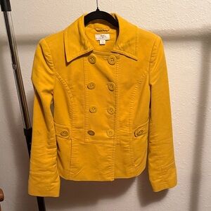 LOFT Yellow Double-Breasted Pea Coat